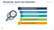 Magnifier and Gear with SmartArt for PowerPoint