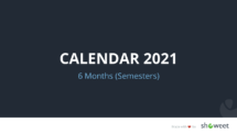 Calendar 2021 for PowerPoint - 6 Months (Semesters)