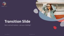 Bubbler PowerPoint Template - Transition Slide (Dark with Photo)
