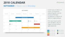 Free Calendar 2018 PowerPoint Template - SEPTEMBER 2018 - Week Starts Monday