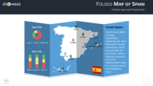 Folded map of Spain for PowerPoint