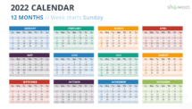 Calendar 2022 for PowerPoint - 12 Months (Year)