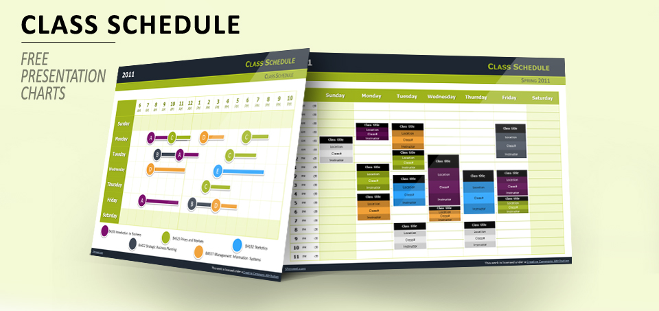 Class schedule for PowerPoint