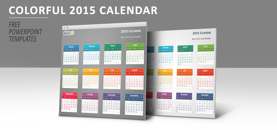 2015 Colorful Calendar for PowerPoint