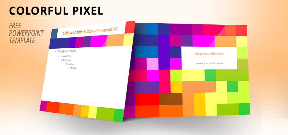 Colorful pixel template for PowerPoint