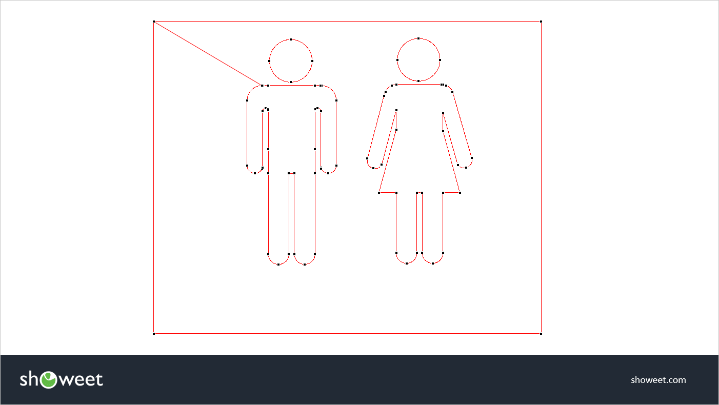 Editable shape male female for PowerPoint and Keynote