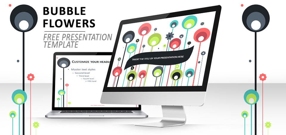 Bubble flowers PowerPoint template