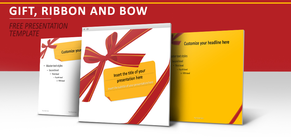 Gift Ribbon Bow PowerPoint template