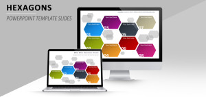 Menú con Formas Hexagonales PowerPoint