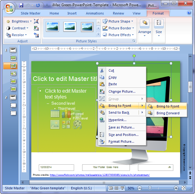 Plantilla iMac y Fondo Verde PowerPoint - screenshot3