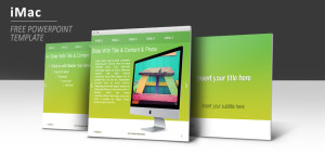 iMac With Green Background PowerPoint Template