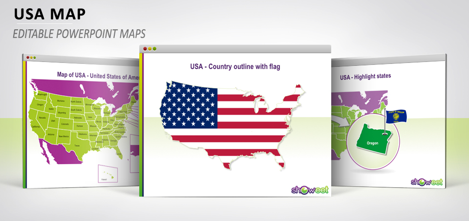 USA map PowerPoint template