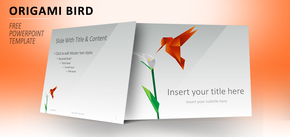 Origami Bird PowerPoint template