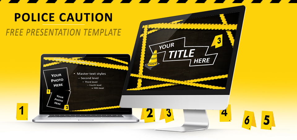 Polica caution PowerPoint template