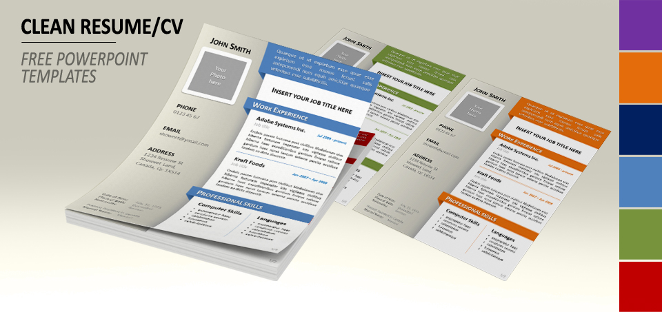 Clean Resume CV PowerPoint template