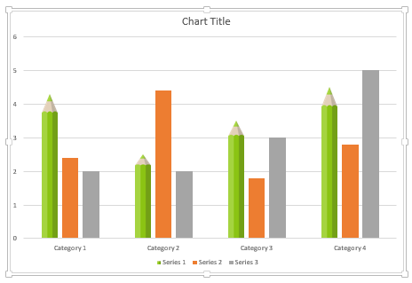 Gráficos de Datos PowerPoint con Lápices - resultado