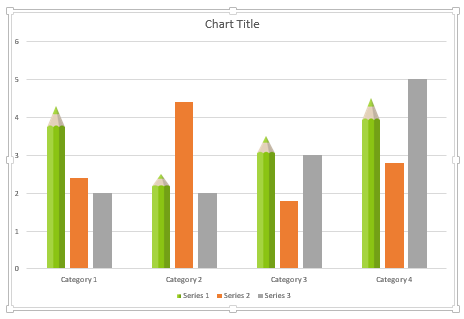 Data-driven PowerPoint graph with pencils