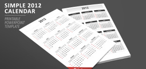 Calendrier 2012 Simple pour PowerPoint