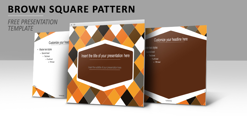 Brown Square Pattern PowerPoint template