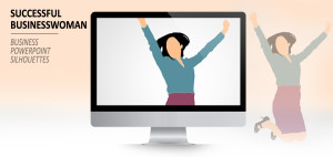 Successful Businesswoman Silhouette for PowerPoint