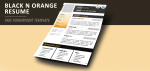 Plantilla Negra y Naranja de Curriculum Vitae para PowerPoint