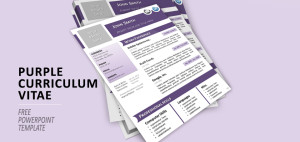 Purple Curriculum Vitae Template for PowerPoint